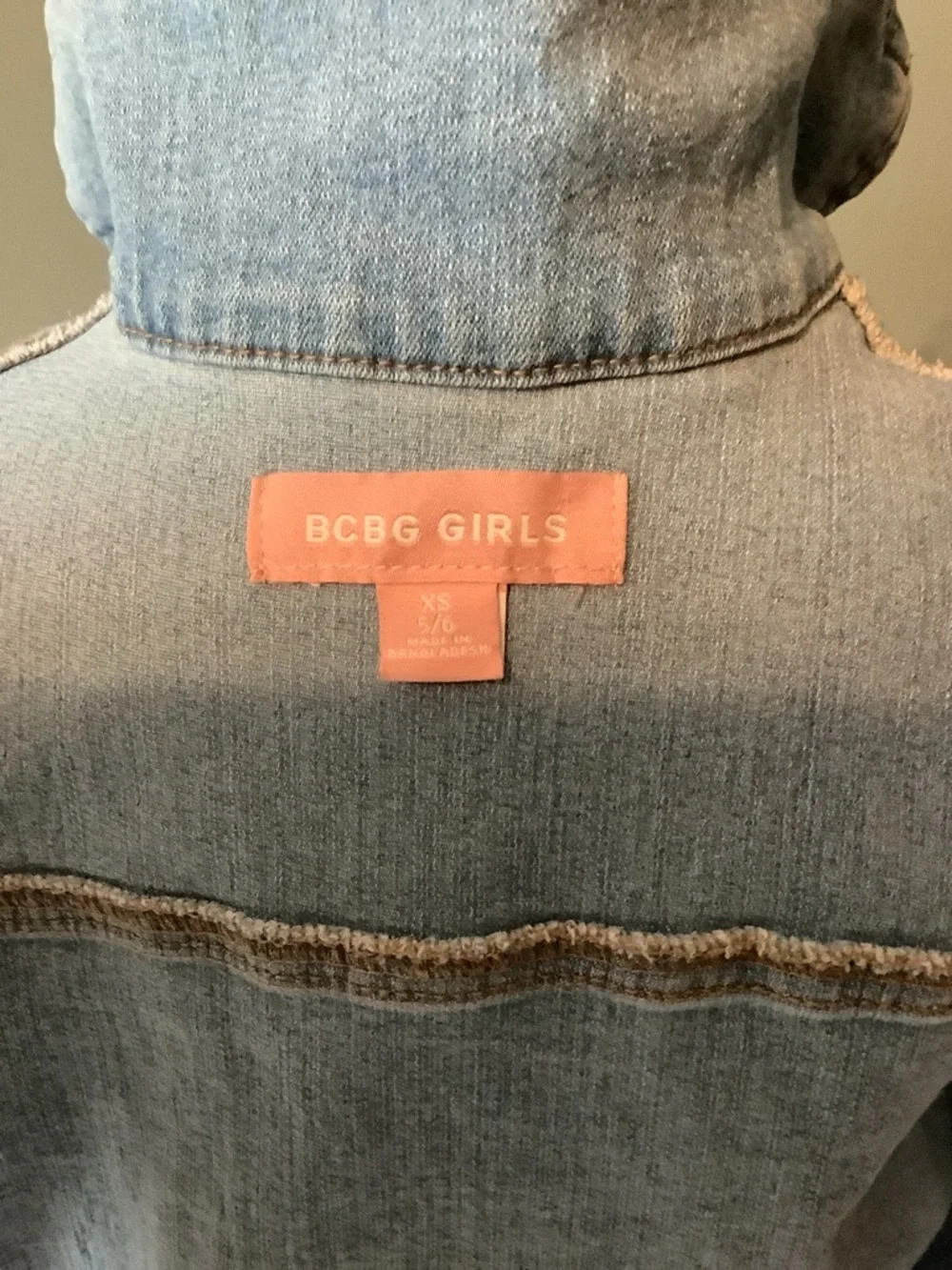 BCBG Girls XS (5-6) Light Blue Kids Denim Jacket - Excellent Condition.